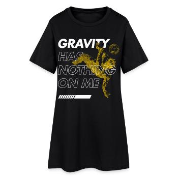 Coup de pied aérien sans gravité – la fièvre du football - Robe T-shirt Femme - noir - Devant