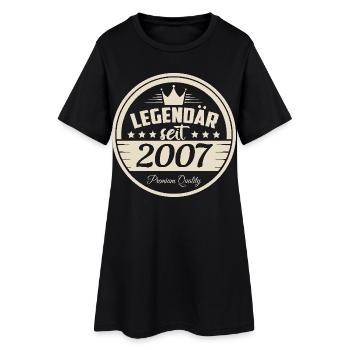 Geburtstag Legendär Jahrgang 2007 Krone - Frauen T-Shirt-Kleid - Schwarz - Vorne