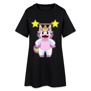 Bodybuilder Licorn Barbell Bodybuilding - Robe T-shirt Femme - noir - Devant