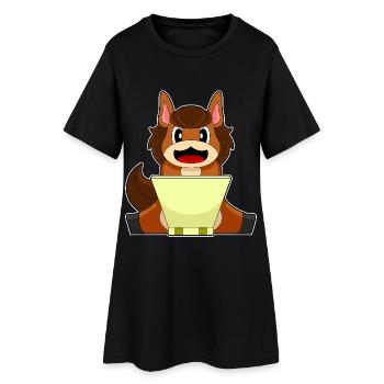 Ordinateur portable cheval - Robe T-shirt Femme - noir - Devant