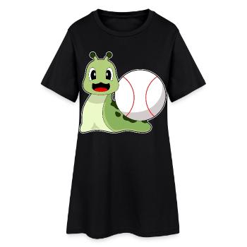Baseball d’escargot - Robe T-shirt Femme - noir - Devant