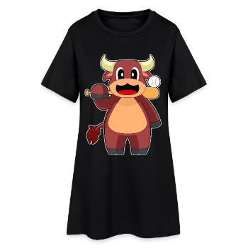 Bull Baseball Batte de baseball - Robe T-shirt Femme - noir - Devant