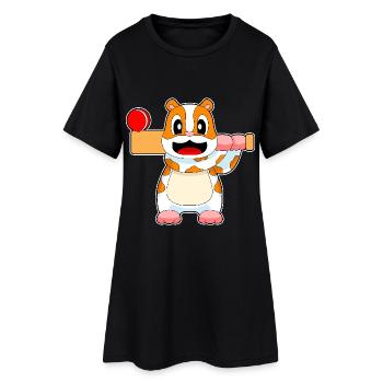Hamster Cricket Batte de cricket - Robe T-shirt Femme - noir - Devant