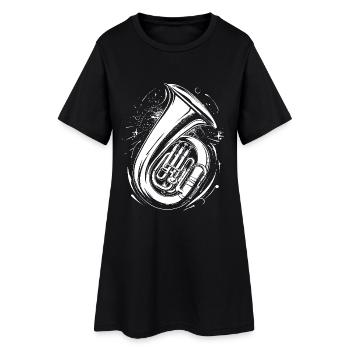 Croquis de tuba - Robe T-shirt Femme - noir - Devant