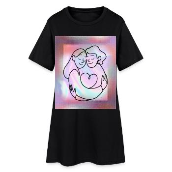 Lieblingsmensch-Mutter-Tochter-Schwester-Freundin - Frauen T-Shirt-Kleid - Schwarz - Vorne