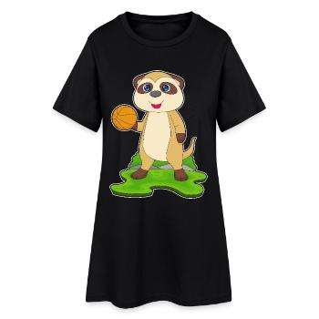Meerkat Basketteur Basketteur - Robe T-shirt Femme - noir - Devant