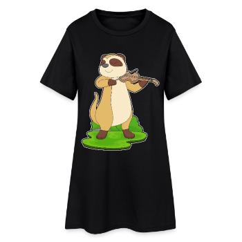 Musicien de suricate Musique de violon - Robe T-shirt Femme - noir - Devant