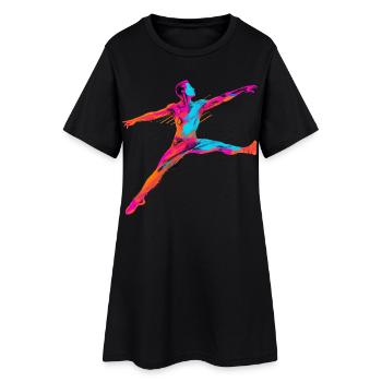 Danseur de ballet masculin Synthwave - Robe T-shirt Femme - noir - Devant