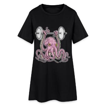 Bodybuilder Pieuvre Bodybuilder Barbell Bodybuilding - Robe T-shirt Femme - noir - Devant