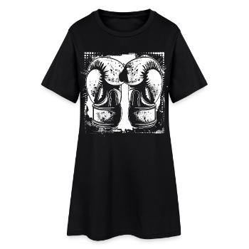 Croquis de gants de boxe - Robe T-shirt Femme - noir - Devant