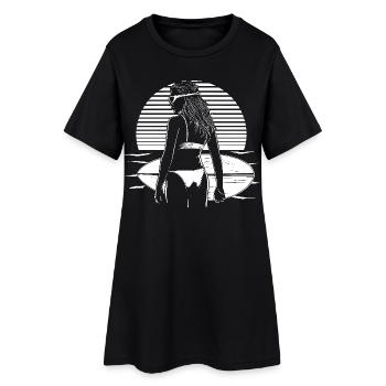 Surfeuse - Robe T-shirt Femme - noir - Devant