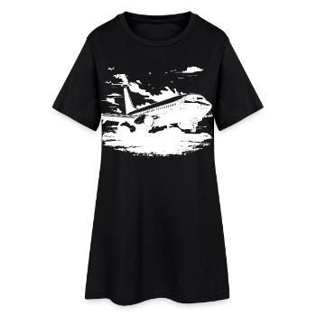 Croquis d’avion - Robe T-shirt Femme - noir - Devant