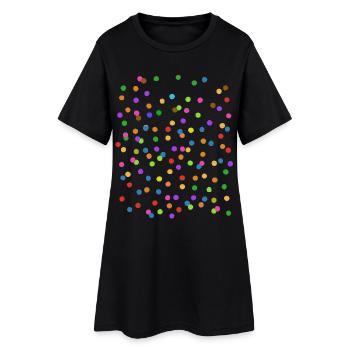 Konfetti - Fasching - Karneval - Verkleidung - Frauen T-Shirt-Kleid - Schwarz - Vorne
