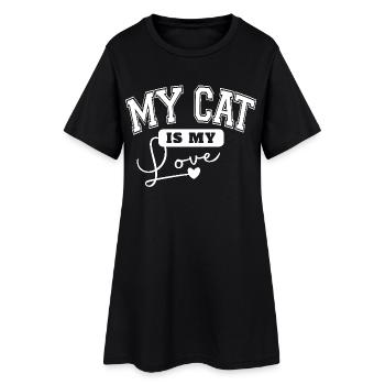 Mon chat est mon amour - Robe T-shirt Femme - noir - Devant