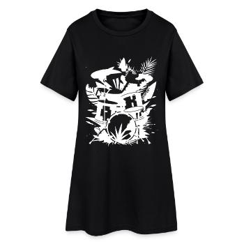Drum Graphics - Women’s T-Shirt Dress - black - Front