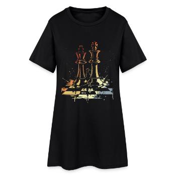 Échecs vintage - Robe T-shirt Femme - noir - Devant