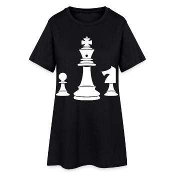 Croquis de pièces d’échecs - Robe T-shirt Femme - noir - Devant