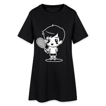Badminton Kid Dessin animé - Robe T-shirt Femme - noir - Devant