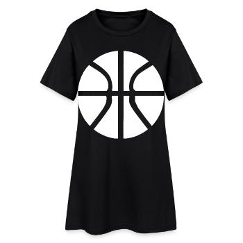 Dessin animé de ballon de basket-ball - Robe T-shirt Femme - noir - Devant
