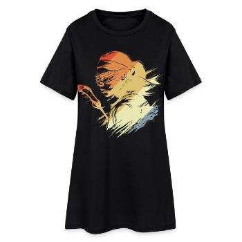 Joueur de crosse rétro - Robe T-shirt Femme - noir - Devant