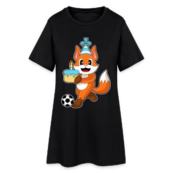 Fuchs Geburtstag Fußball - Frauen T-Shirt-Kleid - Schwarz - Vorne