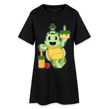 Turtle Birthday Cricket - Women’s T-Shirt Dress - black - Front