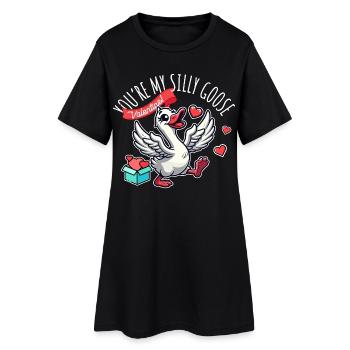 You're My Crazy Goose Funny Valentine's Day - Women’s T-Shirt Dress - black - Front
