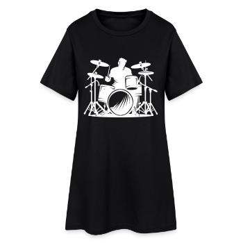 Drummer Sketch - Women’s T-Shirt Dress - black - Front