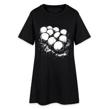 Billardkugeln Gaffiti - Frauen T-Shirt-Kleid - Schwarz - Vorne