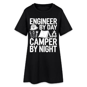 Ingénieur drôle par jour Campeur par nuit Ingénierie - Robe T-shirt Femme - noir - Devant