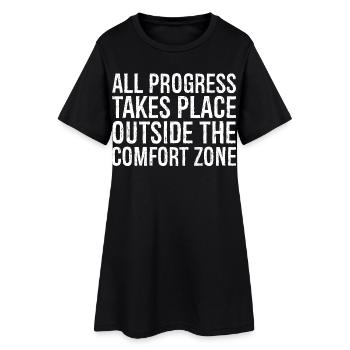 Tous les progrès se font en dehors de la zone de confort - Robe T-shirt Femme - noir - Devant
