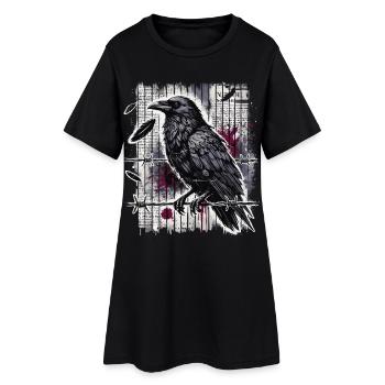 Raven on Barbed Wire - Gothic Dark Art - Women’s T-Shirt Dress - black - Front