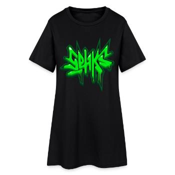 Sehks Vert 3D - Robe T-shirt Femme - noir - Devant