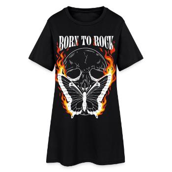 Born to Rock – Chemise en métal Crâne & Papillon - Robe T-shirt Femme - noir - Devant