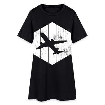 Airplanes Sketch - Women’s T-Shirt Dress - black - Front