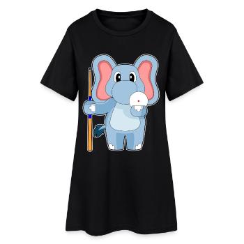 Cue de billard éléphant - Robe T-shirt Femme - noir - Devant