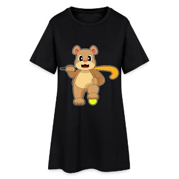Bear Bâton de hockey sur gazon - Robe T-shirt Femme - noir - Devant