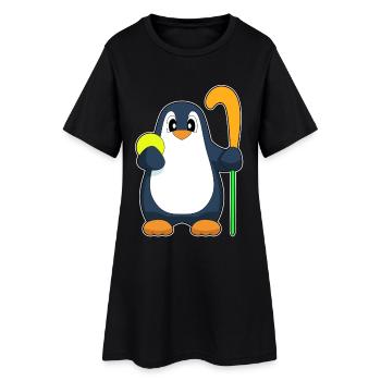 Penguin Bâton de Hockey sur Gazon - Robe T-shirt Femme - noir - Devant