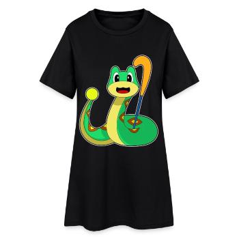Snake Bâton de hockey sur gazon - Robe T-shirt Femme - noir - Devant