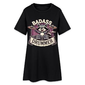 Badass Drummer Raton laveur Cadeau cool - Robe T-shirt Femme - noir - Devant