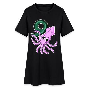 Motif 9ème Anniversaire Calmar - 9 ans - Robe T-shirt Femme - noir - Devant