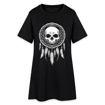 Crâne Attrape-rêves gothique Boho Crâne Tribal - Robe T-shirt Femme - noir - Devant