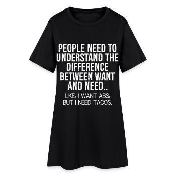 Les gens ont besoin de comprendre la différence entre - Robe T-shirt Femme - noir - Devant
