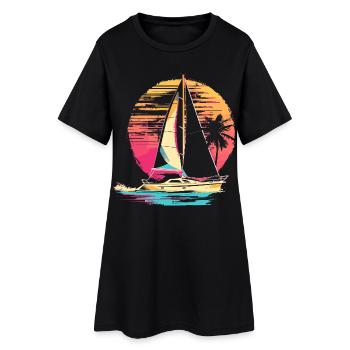 Voile des années 90 - Robe T-shirt Femme - noir - Devant