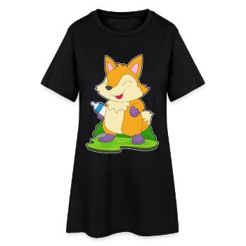Fox Lait Biberon - Robe T-shirt Femme - noir - Devant