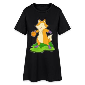 Fuchs Basketballspieler Basketball - Frauen T-Shirt-Kleid - Schwarz - Vorne