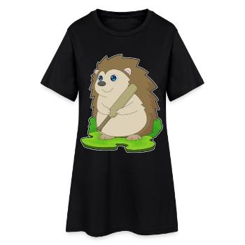 hérisson cricket cricket batte - Robe T-shirt Femme - noir - Devant