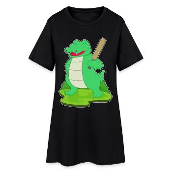 Crocodile Cricket Batte de cricket - Robe T-shirt Femme - noir - Devant