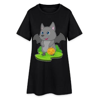 Chauve-souris Halloween Citrouille - Robe T-shirt Femme - noir - Devant