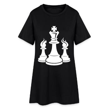 Dessin de pièces d’échecs - Robe T-shirt Femme - noir - Devant